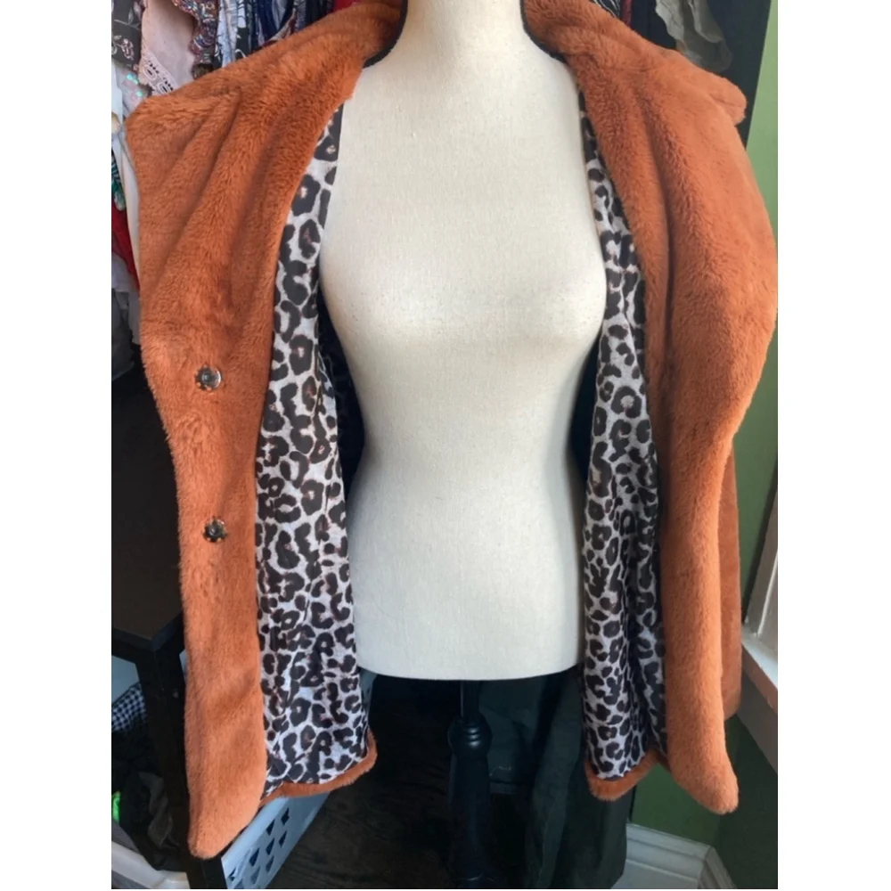 Women's Teddy Jacket in Rust Orange - Picture 6 of 11